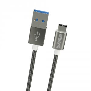 Кабель USB - USB Type C InterStep USB 3.0, Type C, нейлон, 1 м, Space Gray (IS-DC-TYPCUSNSG-000B201)