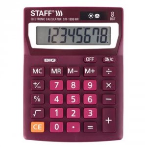 Настольный компактный калькулятор Staff STF-1808-WR (250467)