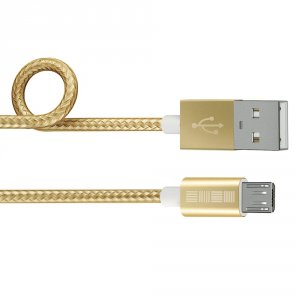 Кабель для сотового телефона InterStep USB-microUSB, 2 м, Gold (IS-DC-MCUSBNYGL-200B201)