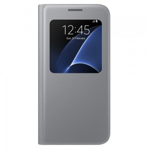 Чехол для сотового телефона Samsung Чехол-книжка Samsung для Samsung Galaxy S7, полиуретан, серебристый