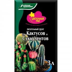 Питательный грунт для кактусов и суккулентов Буйские Удобрения Цветочный рай (431076)