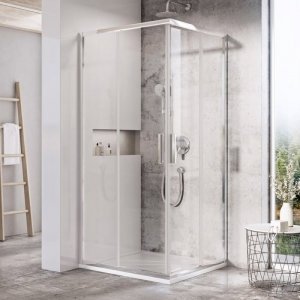 Квадратный душевой уголок Ravak Blix Slim BLSRV2-80 80x80 X1LM40C00Z1 профиль Хром стекло Transparent