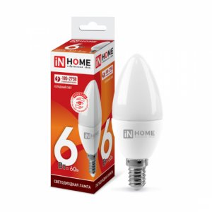 Светодиодная лампа IN HOME LED-СВЕЧА-VC (4690612030333)