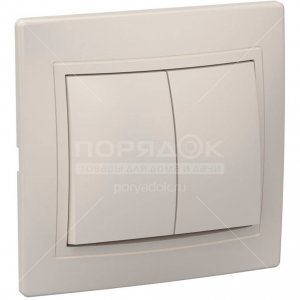 Двухклавишный выключатель Iek КВАРТА (EVK20-K33-10-DM)