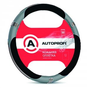 Оплетка руля Autoprofi оплетка на руль AP-150 BK/GY (M)