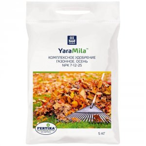 Газонное удобрение FERTIKA YaraMila Осень, газонное, 7-12-25, 5 кг (4620005612655)