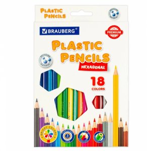 Шестигранные цветные карандаши BRAUBERG Premium 181667