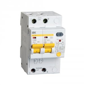 Дифференциальный автоматический выключатель тока Iek Mad12-2-063-c-030 (MAD12-2-063-C-030)
