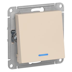 Одноклавишный переключатель Schneider Electric Бежевый с подсветкой, сх.6а, 10АХ (ATN000263)