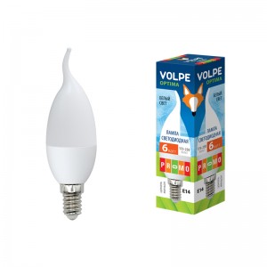 Лампа светодиодная Volpe LED-CW37-6W/NW/E14/FR/O