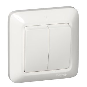 Двухклавишный выключатель Schneider Electric Прима (S56-043-BI)