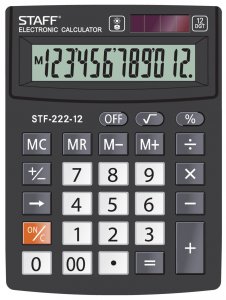 Компактный настольный калькулятор Staff PLUS STF-222 (250420)