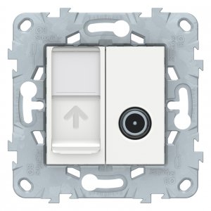 Розетка TV+RJ45 Schneider Electric UNICA NEW белый (1240033)