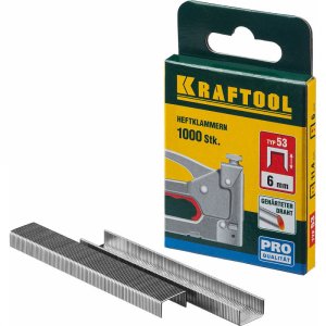 Скобы Kraftool Скобы KRAFTOOL 'EXPERT' из закаленной проволоки, тип 53 (красные), 18мм, 1000шт (31670-18)