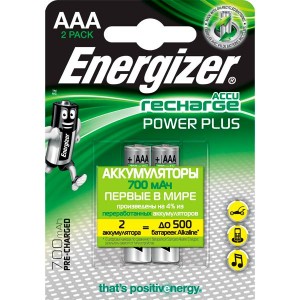 Аккумулятор Energizer Power Plus AAA 700mAh FSB2 2шт. (E300626500) серебристый
