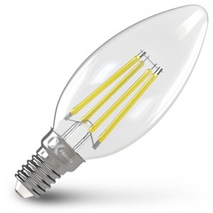 Лампочка X-flash C35 E14 4W 230V желтый свет, прозрачная, диммируем