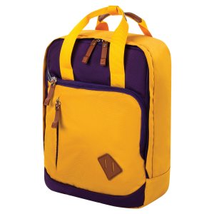 Молодежный рюкзак BRAUBERG Friendly, 37х26х13 см, горчичный/фиолетовый (270093)