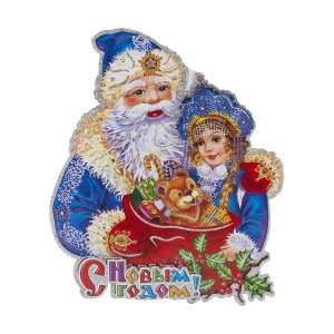 Наклейка Волшебная Страна Дед мороз и снегурочка M (004341)