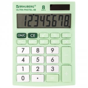 Настольный компактный калькулятор BRAUBERG ULTRA PASTEL-08-LG (250515)