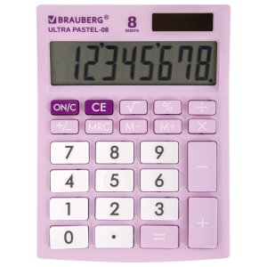 Настольный компактный калькулятор BRAUBERG ULTRA PASTEL-08-PR (250516)