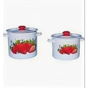 Эмалированный набор посуды Сибирские товары Клубника садовая 10 (ТБ3951)