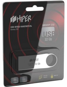 USB Flash Drive HIPER Флеш накопитель HIPER Groovy Z 32 Gb USB 3.0 серебристый