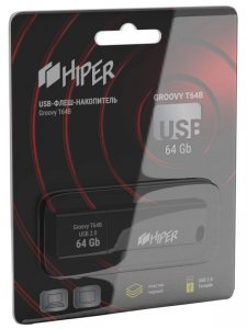 USB Flash Drive HIPER Флеш накопитель HIPER Groovy T 64 Gb USB 2.0 черный