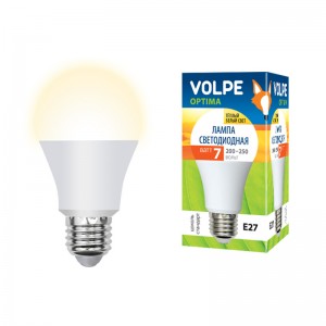 Лампа светодиодная Volpe LED-A60-7W/WW/E27/FR/O