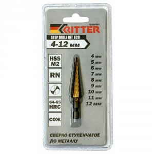 Ступенчатое сверло по металлу RITTER Ф4-12мм (PS14204120)