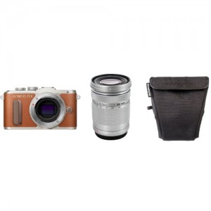 Цифровой фотоаппарат со сменной оптикой Olympus Wrapping case Чехол + EZ-M4015 Silver Объектив + E-PL8 Body Brown
