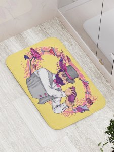 Противоскользящий коврик для ванной, сауны, бассейна JoyArty Крутой бармен (bath_378868)