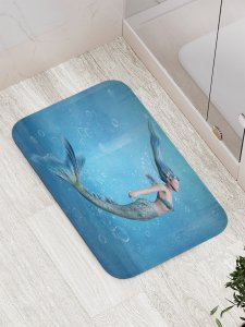 Противоскользящий коврик для ванной, сауны, бассейна JoyArty Отдых русалки (bath_12863)