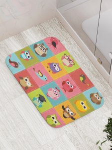 Противоскользящий коврик для ванной, сауны, бассейна JoyArty Веселые птички (bath_1239)
