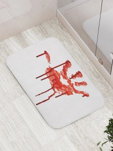 Противоскользящий коврик для ванной, сауны, бассейна JoyArty Следы крови (bath_22091)