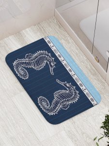 Противоскользящий коврик для ванной, сауны, бассейна JoyArty Морские коньки (bath_5234)