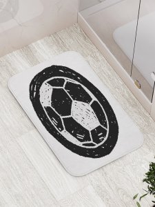 Противоскользящий коврик для ванной, сауны, бассейна JoyArty Футболный мяч (bath_5141)