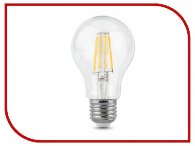 Лампочка Gauss Filament A60 E27 6W 230V желтый свет