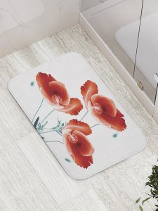 Противоскользящий коврик для ванной, сауны, бассейна JoyArty Энергия маков (bath_8370)