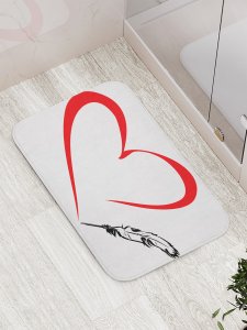 Противоскользящий коврик для ванной, сауны, бассейна JoyArty Любовное перо (bath_22194)