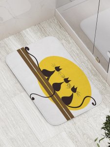 Противоскользящий коврик для ванной, сауны, бассейна JoyArty Кошачье трио (bath_8880)