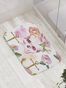 Противоскользящий коврик для ванной, сауны, бассейна JoyArty Череп моряка (bath_9004)