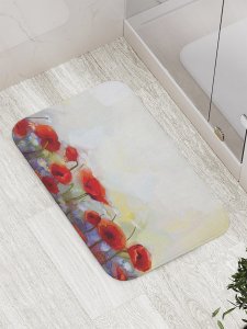 Противоскользящий коврик для ванной, сауны, бассейна JoyArty Солнечный мак (bath_9136)