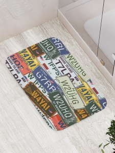 Противоскользящий коврик для ванной, сауны, бассейна JoyArty Номерные знаки (bath_13155)