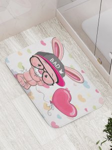 Противоскользящий коврик для ванной, сауны, бассейна JoyArty Плохой зайчик (bath_15502)