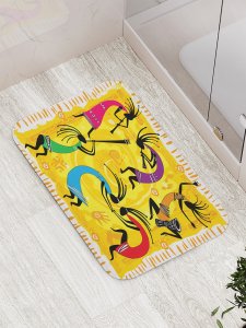 Противоскользящий коврик для ванной, сауны, бассейна JoyArty Дикие танцы (bath_13215)