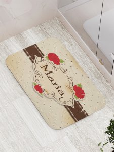Противоскользящий коврик для ванной, сауны, бассейна JoyArty Валентинка Мария (bath_4465)