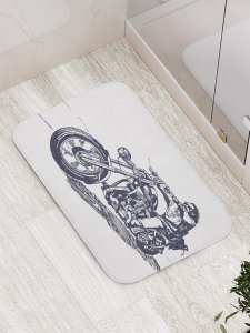 Противоскользящий коврик для ванной, сауны, бассейна JoyArty Байкер в дороге (bath_30094)