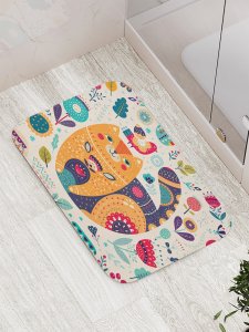 Противоскользящий коврик для ванной, сауны, бассейна JoyArty Расписной котейка (bath_26154)