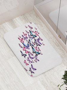 Противоскользящий коврик для ванной, сауны, бассейна JoyArty Строй бабочек (bath_11015)