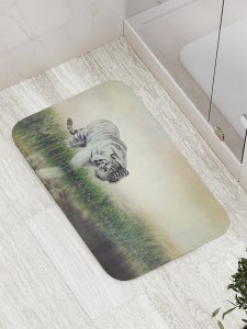 Противоскользящий коврик для ванной, сауны, бассейна JoyArty Тигр у реки (bath_8532)